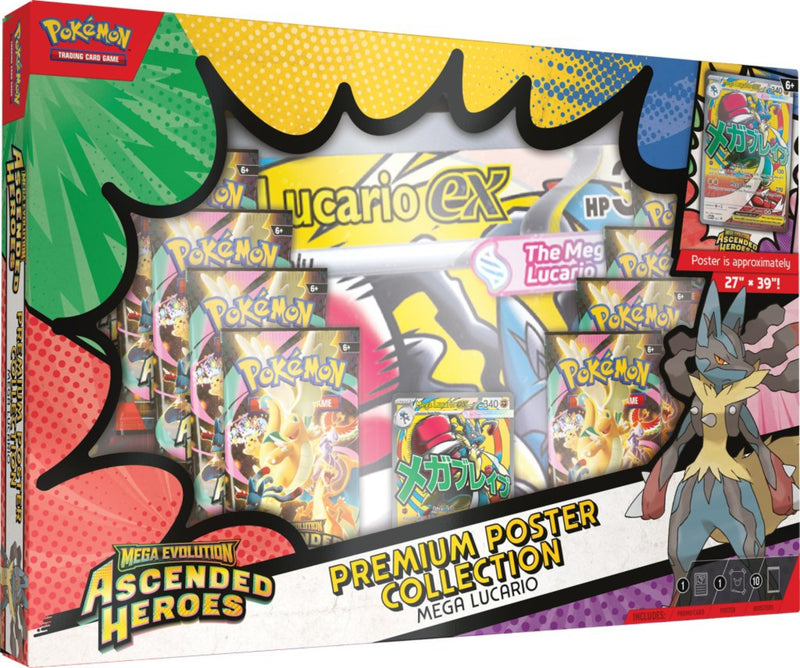 Pokémon TCG: Mega Evolution—Ascended Heroes Premium Poster Collection—Mega Lucario or Mega Gardevoir