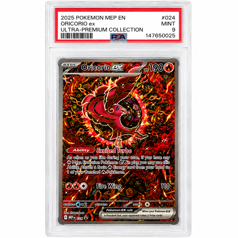 2025 Pokémon MEP Oricorio ex #024 Ultra-Premium Collection PSA 9 MINT